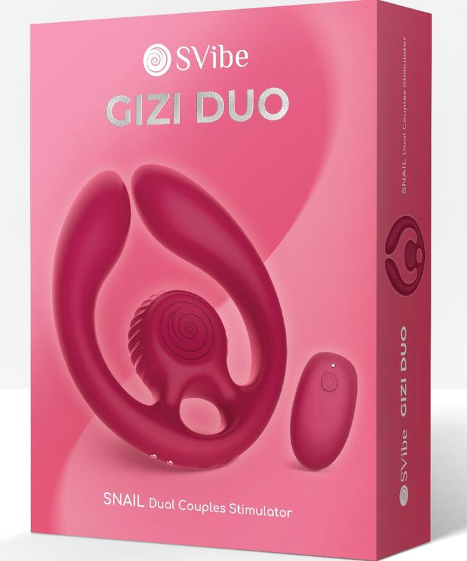 SNAIL VIBE - GIZI DUO KOPPELSTIMULATOR AFSTANDSBEDIENING BORDEAUX