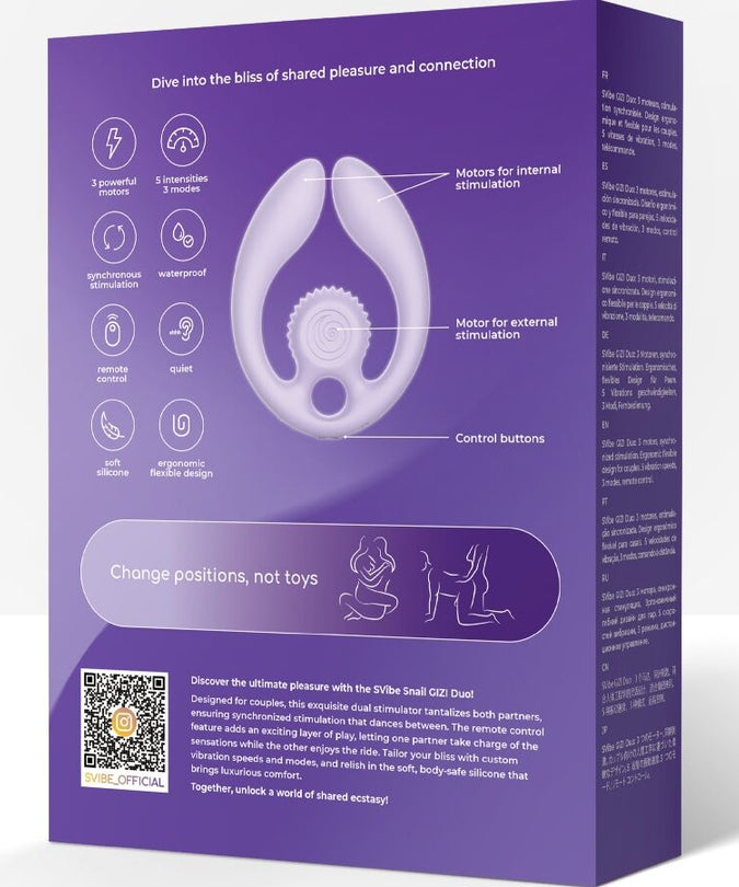 SNAIL VIBE - GIZI DUO COUPLES STIMULATOR REMOTE CONTROL LILAC