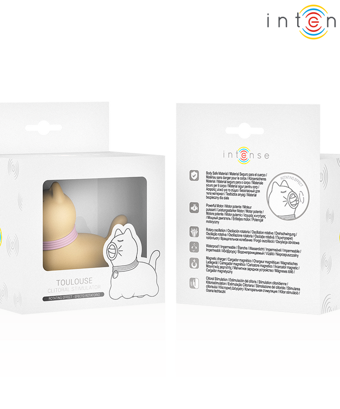 INTENSE - TOULOUSE STIMULATOR MET 360º DRAAIENDE TONG GEEL