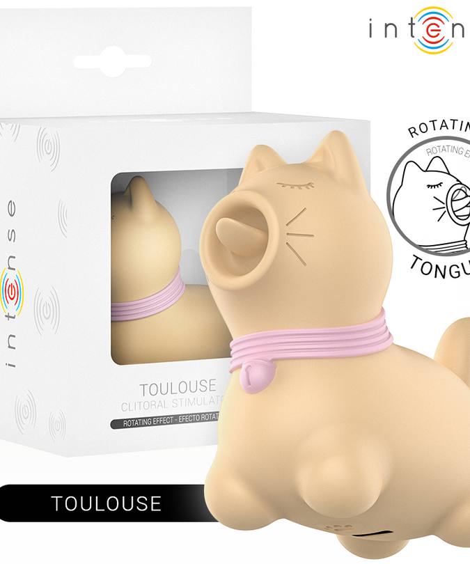 INTENSE - TOULOUSE STIMULATOR MET 360º DRAAIENDE TONG GEEL