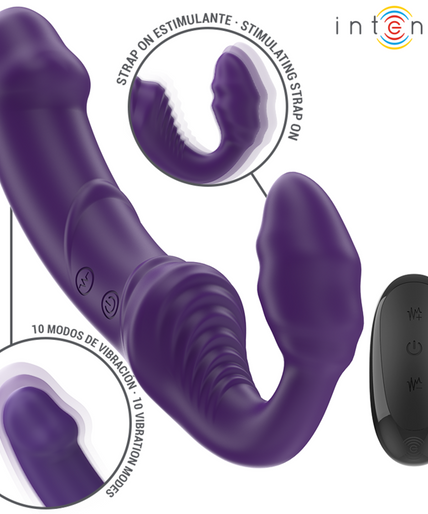 INTENSE - JILL DOUBLE VIBRATOR 20 CM PURPLE REMOTE CONTROL