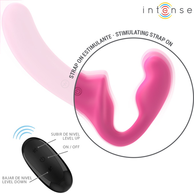 Intense – Amy Double Vibrator 20 Cm Pink Remote Control
