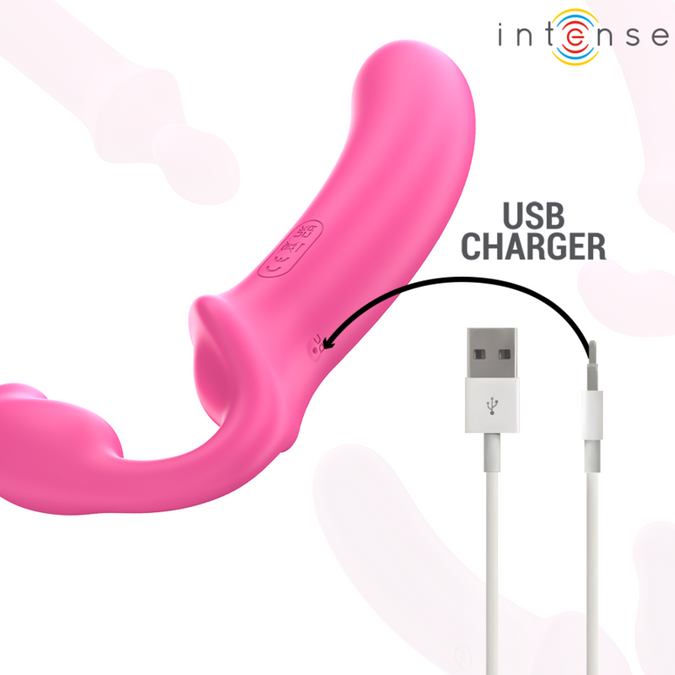 Intense – Amy Double Vibrator 20 Cm Pink Remote Control