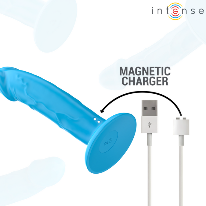 Intense – Phoebe Realistic Vibrator 10 Vibrations Blue Remote Control