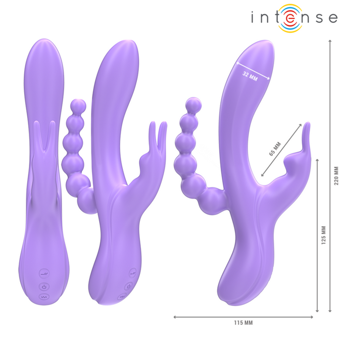 INTENSE - MIKO DUBBELE VIBRATOR RABBIT & STIMULATOR & ANAAL 7 TRILLINGEN PAARS