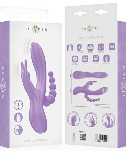 INTENSE - MIKO TRIPLE VIBRATOR RABBIT & STIMULATOR & ANAL 7 VIBRATIONS PURPLE