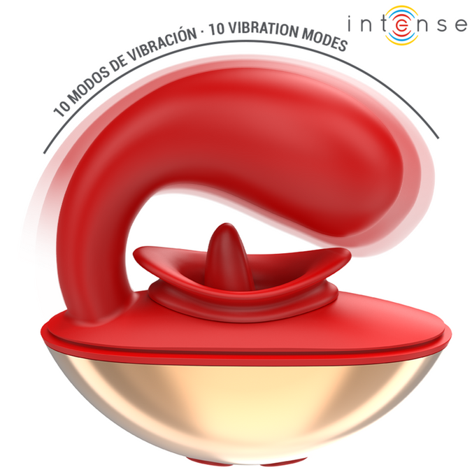 Intense – Mariah Vibrator & Stimulator In U Shape 10 Vibrations Red