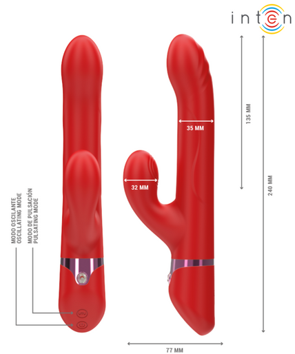 INTENSE - LELE MULTIFUNCTION VIBRATOR ROTATING & OSCILLATION & STIMULATION RED