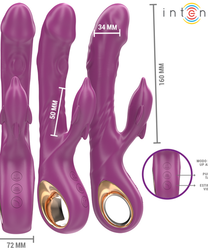 INTENSE - HALLE MULTIFUNCTION VIBRATOR WITH DOLPHIN STIMULATING TONGUE PURPLE