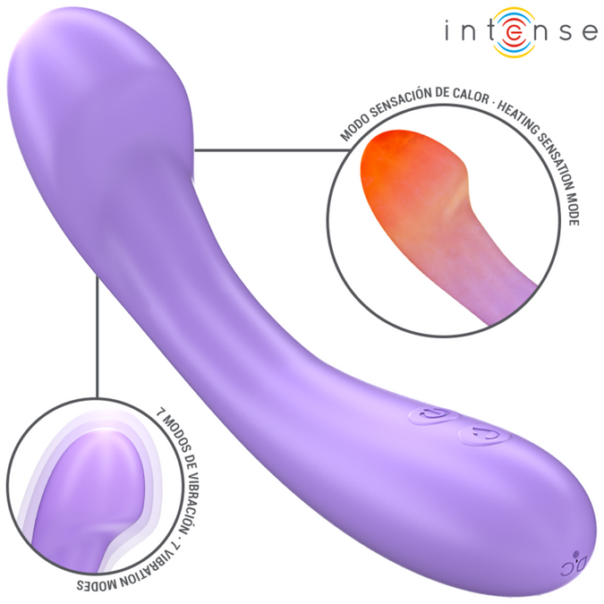 Intense – Becky Vibrator 19 Cm Heatable 7 Vibrations Purple