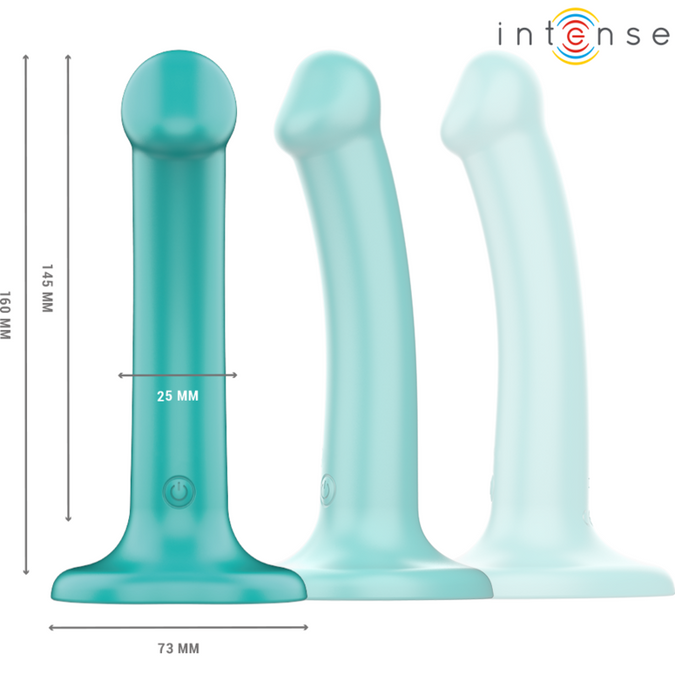 Intense – Katie Vibrator With Suction Cup 10 Vibrations Blue Remote Control