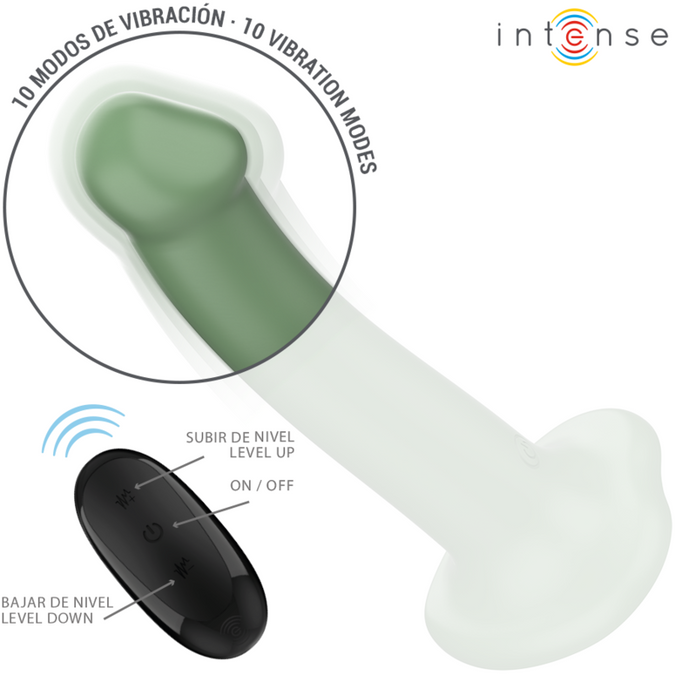 Intense – Becca vibrator met zuignap 10 vibraties groen met afstandsbediening