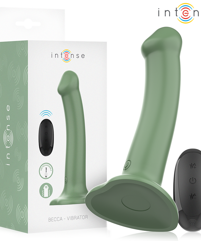 Intense – Becca vibrator met zuignap 10 vibraties groen met afstandsbediening