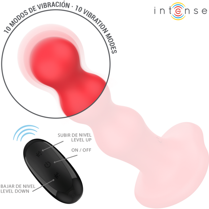 INTENSE - CODY VIBRATOR MET ZUIGNAP ROOD AFSTANDSBEDIENING