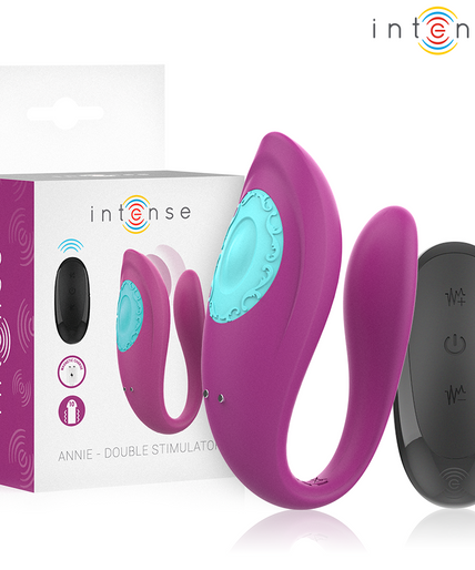 INTENSE - ANNIE U-SHAPED VIBRATOR AND STIMULATOR PURPLE REMOTE CONTROL