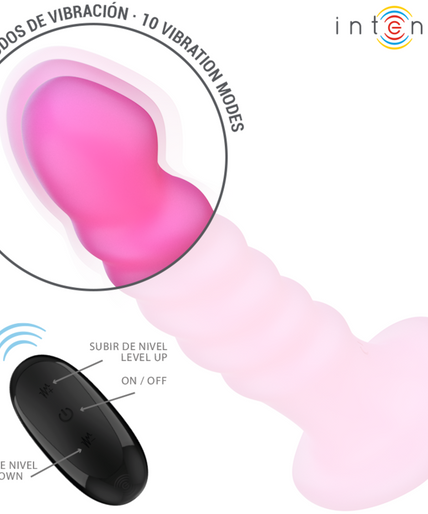 INTENSE - CINDY VIBRATOR SIZE L SPIRAL DESIGN 10 VIBRATIONS PINK REMOTE CONTROL