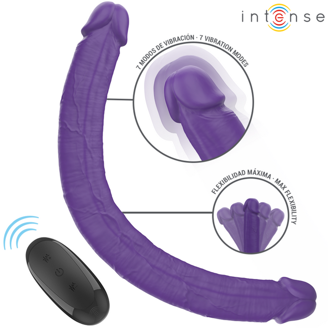 INTENSE - GUNTER DILDO DUBBELE VIBRATOR 40 CM PAARS AFSTANDSBEDIENING