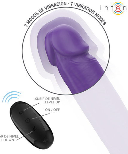 INTENSE - GUNTER DILDO DOUBLE VIBRATOR 40 CM PURPLE REMOTE CONTROL