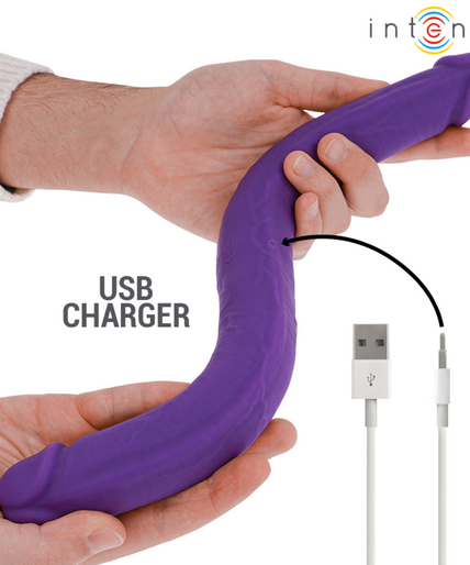 INTENSE - GUNTER DILDO DOUBLE VIBRATOR 40 CM PURPLE REMOTE CONTROL