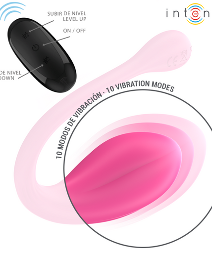 INTENSE - JANICE U VIBRATOR DOUBLE STIMULATION 10 VIBRATIONS PINK REMOTE CONTROL