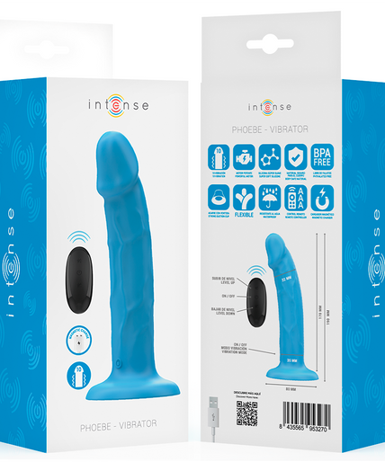 INTENSE - PHOEBE REALISTIC VIBRATOR 10 VIBRATIONS BLUE REMOTE CONTROL