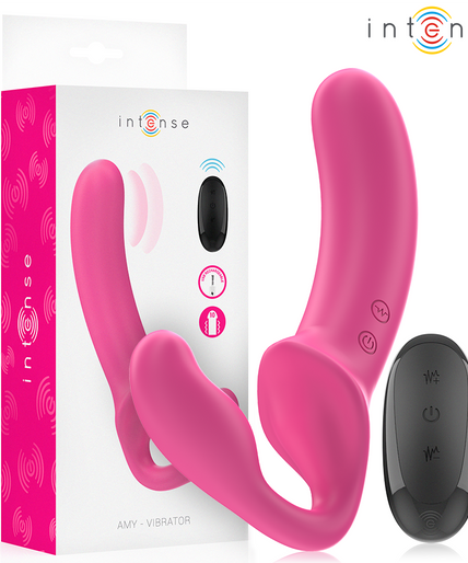 INTENSE - AMY DOUBLE VIBRATOR 20 CM PINK REMOTE CONTROL
