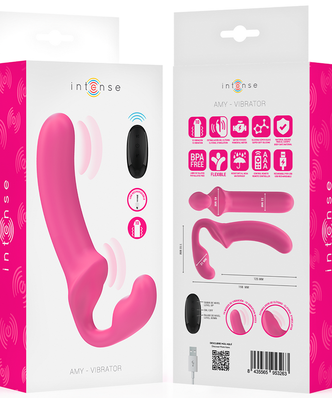 Intense – Amy Double Vibrator 20 Cm Pink Remote Control