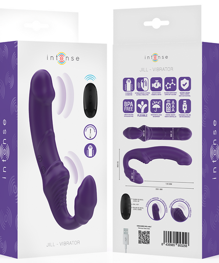 INTENSE - JILL DOUBLE VIBRATOR 20 CM PURPLE REMOTE CONTROL