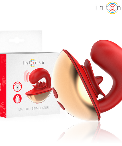 INTENSE - MARIAH VIBRATOR & STIMULATOR IN U SHAPE 10 VIBRATIONS RED