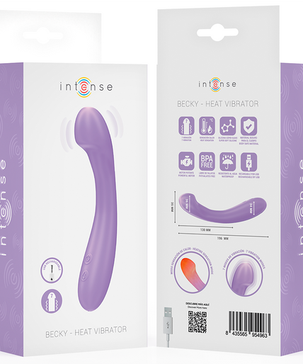 INTENSE - BECKY VIBRATOR 19 CM HEATABLE 7 VIBRATIONS PURPLE
