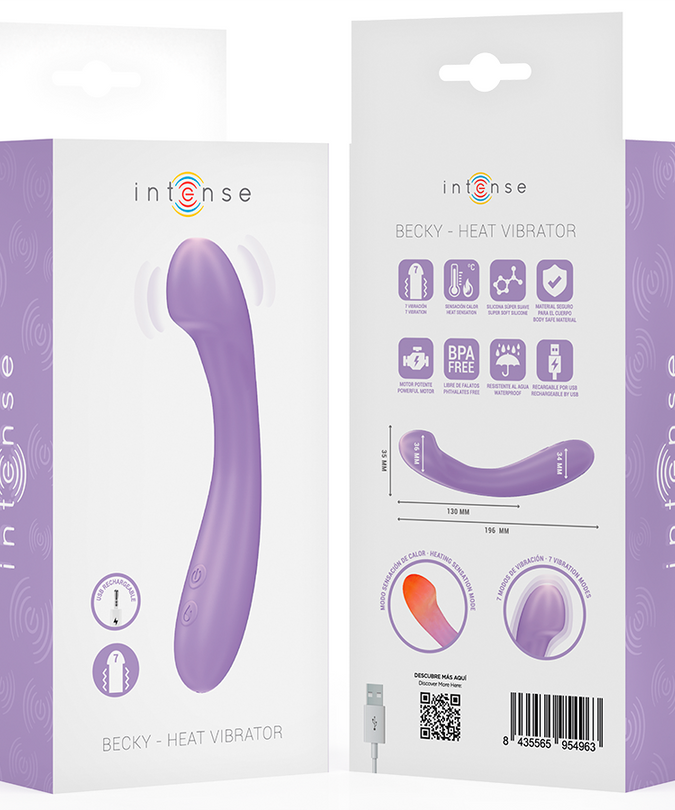 Intense – Becky Vibrator 19 Cm Heatable 7 Vibrations Purple