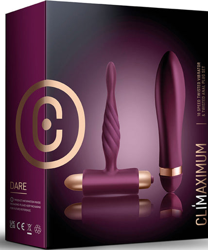CLIMAXIMUM - DARE KIT TWISTED VIBRATOR + ANAL PLUG BEGINNER