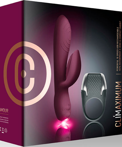 CLIMAXIMUM - LAMOUR KIT KONIJNENVIBRATOR + LED PIEMELRING