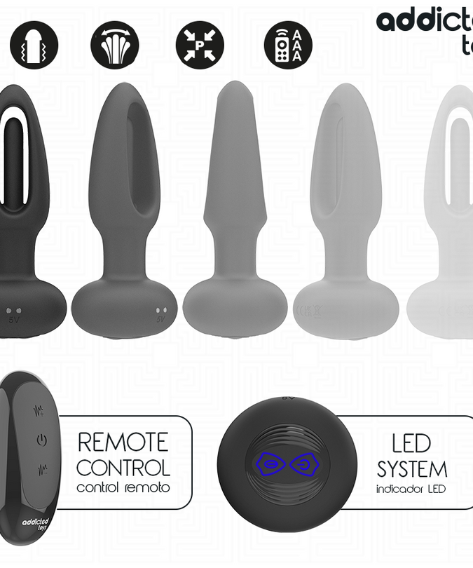 ADDICTED TOYS - ANAALPLUG MET TRILLENDE TONG EN AFSTANDSBEDIENING