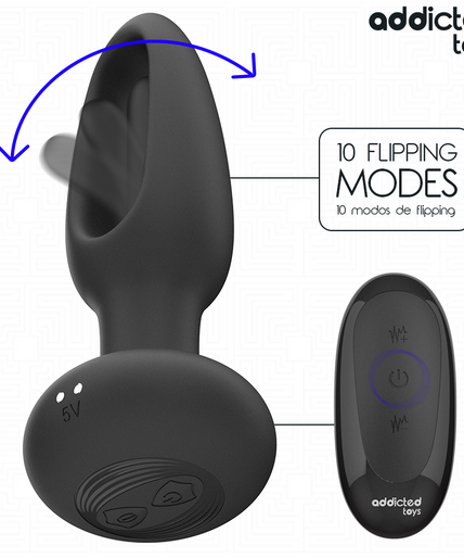 ADDICTED TOYS - ANAL PLUG WITH VIBRATING TONGUE AND REMOTE CONTROL