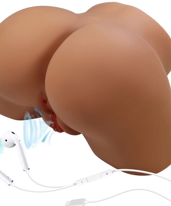 CRAZY BULL - GERIANN REALISTISCHE VROUWELIJKE BILVIBRATOR EN ZUIGER MET GELUID 5,5 KG