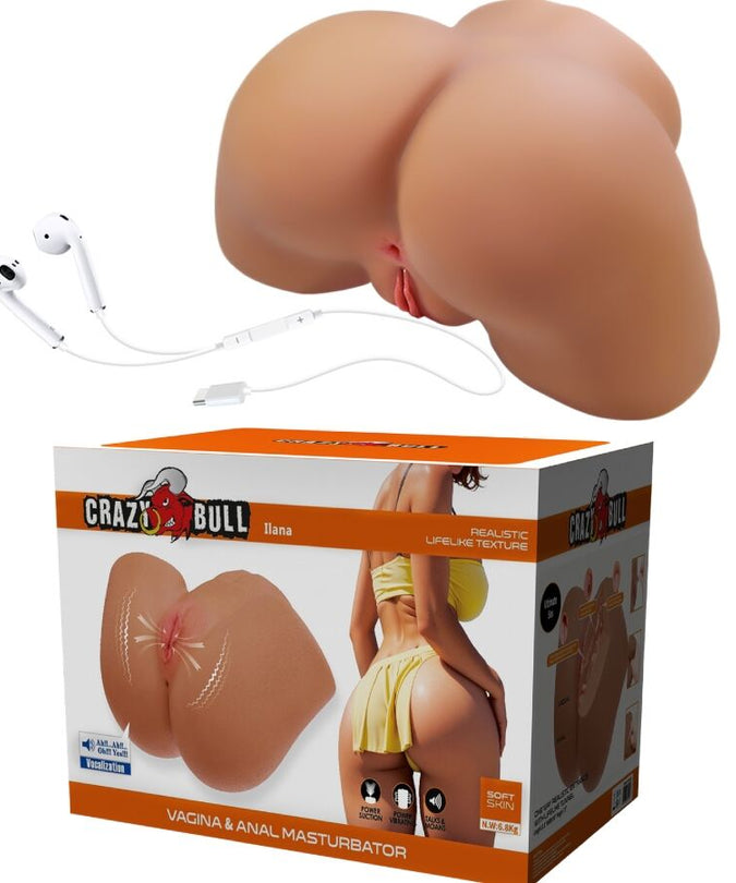 CRAZY BULL - ILANA REALISTISCHE VROUWELIJKE BILVIBRATOR EN ZUIGER MET GELUID 6,8 KG