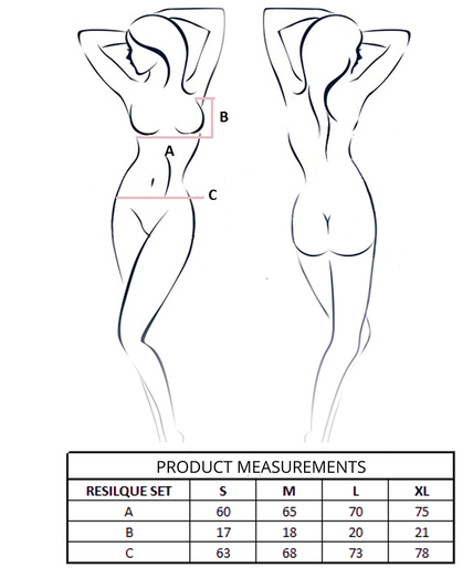 PASSION - RESILQUE BH + STRING SET ZWART L/XL