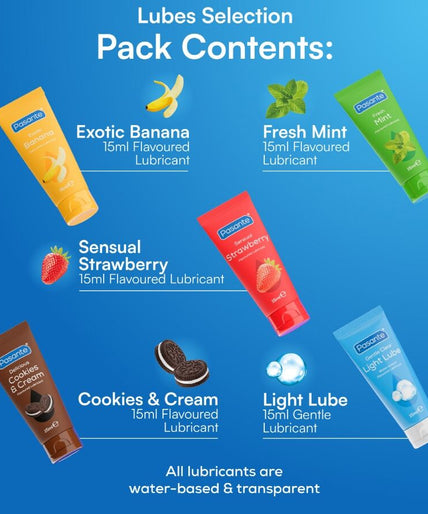 PASANTE - PACK ASSORTED FLAVOR LUBRICANTS 5 UNITS X 15 ML