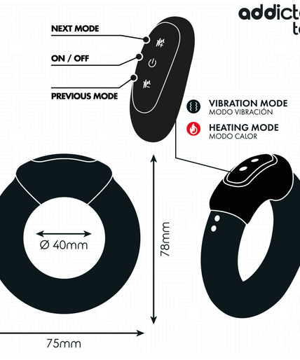 ADDICTED TOYS - HEATING EFFECT VIBRATING COCK RING REMOTE CONTROL