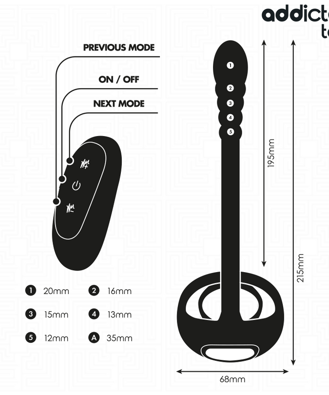 ADDICTED TOYS - P-SPOT VIBRATING COCK RING REMOTE CONTROL