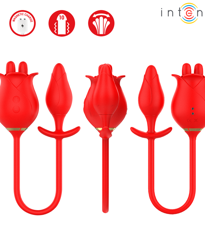 INTENSE - MELANIE DOUBLE CLITORIS STIMULATOR WITH ZIGZAG TONGUE
