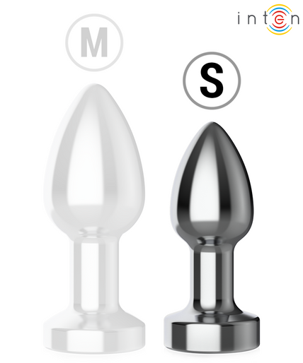 INTENSE - VIBRATING METAL ANAL PLUG WITH LED LIGHTS AND REMOTE CONTROL - SIZE S