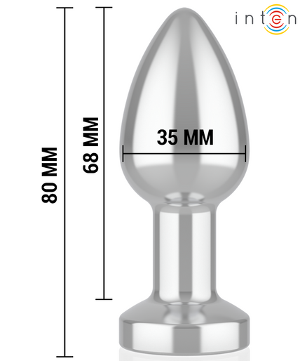INTENSE - VIBRATING METAL ANAL PLUG WITH LED LIGHTS AND REMOTE CONTROL - SIZE S