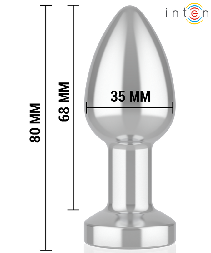 INTENSE - VIBRATING METAL ANAL PLUG WITH LED LIGHTS AND REMOTE CONTROL - SIZE S