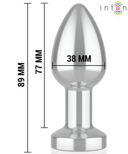 INTENSE - VIBRATING METAL ANAL PLUG WITH LED LIGHTS AND REMOTE CONTROL - SIZE M