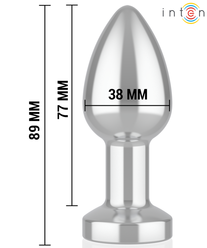 INTENSE - TRILLENDE METALEN ANALE PLUG MET LED-VERLICHTING EN AFSTANDSBEDIENING - MAAT M
