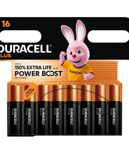 DURACELL - PLUS POWER BOOST AA ALKALINE BATTERY LR6 BLISTER x 16