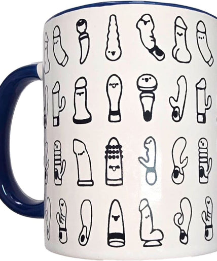 DIABLO PICANTE - WHITE VIBRATORS MUG WITH BLUE HANDLE 370 ML
