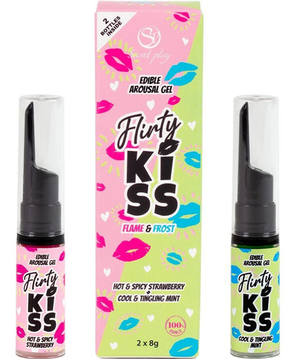 SECRETPLAY - FLIRTY KUSGELS MET ORALE SEKS EFFECTEN AARDBEI & MUNT 2 x 8 GR
